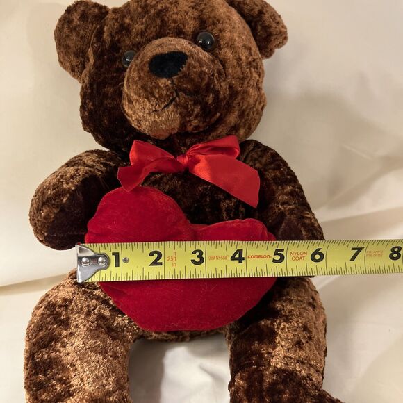 Vintage 2002 Nanco Nancy Sales Brown Plush Stuffed Animal Bear Holding Red Heart - Picture 8 of 8
